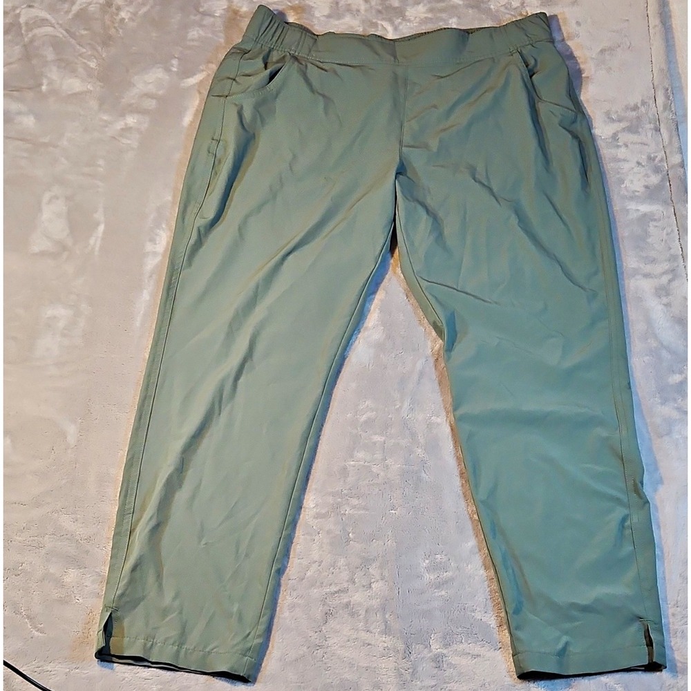 Eddie Bauer Women's Green Travel Pants Pull-On Elastic Waist Tapered L